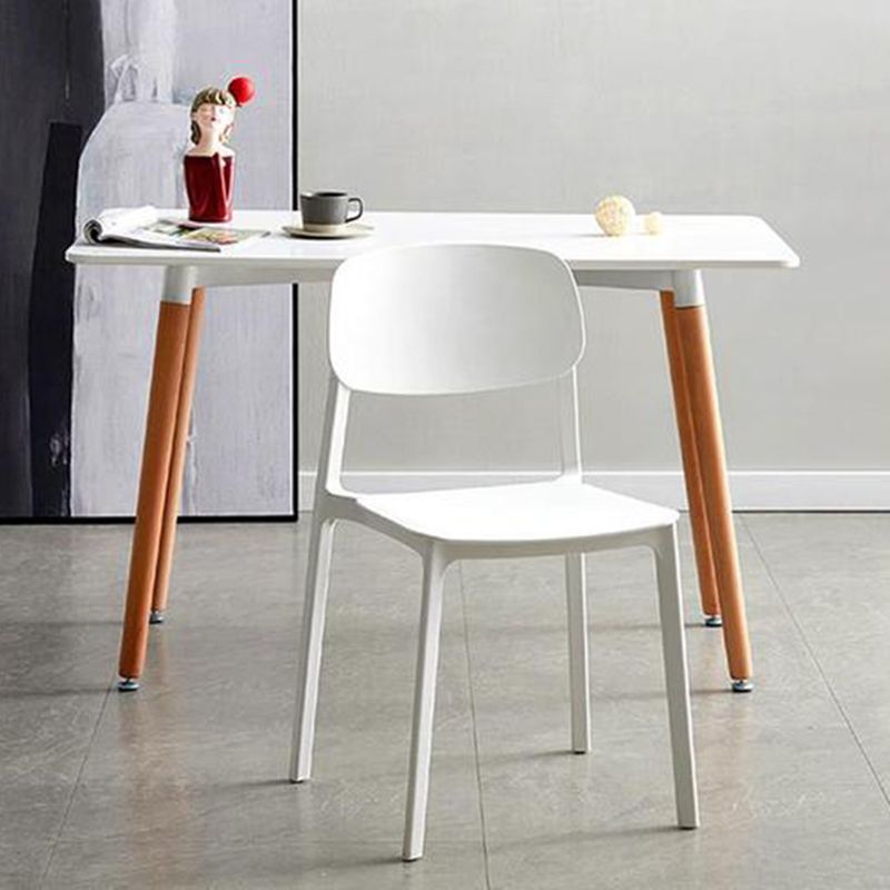 Home Dining Room Side Chair Low Back Plastic Stack Dining Chair