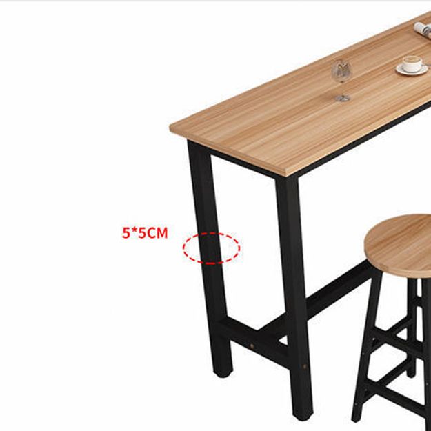 Contemporary Bar Table Rectangle Bar Dining Table with Trestle Base