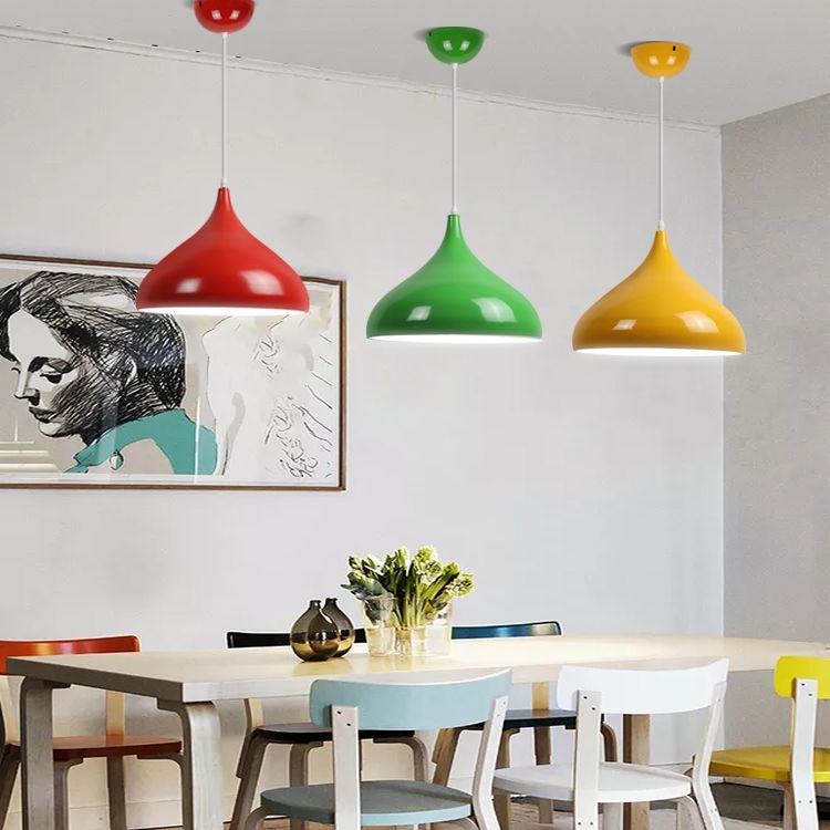 1 Light Onion Pendant Lighting Retro Industrial Style Metal Pendant Ceiling Lights for Restaurant