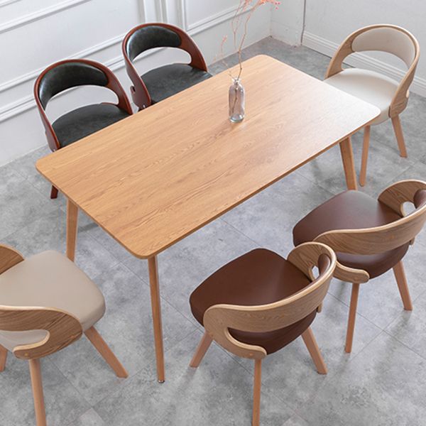 Silla de comedor moderna de madera con cojín de color, respaldo abierto, silla lateral para el hogar