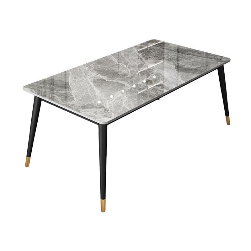 Style nordique 1/4/5/7 Rectangle Salle de salle à manger avec chaises en cuir