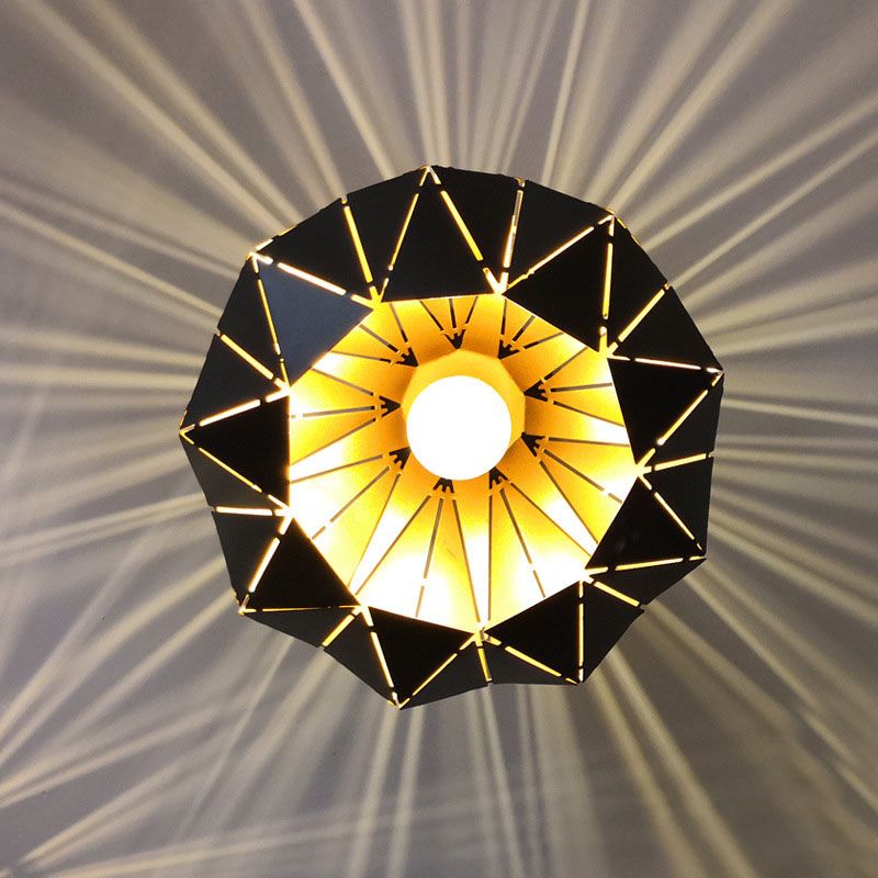 Modern Creative Iron Flush Mount Geometric 1-Light Ceiling Light for Bedroom