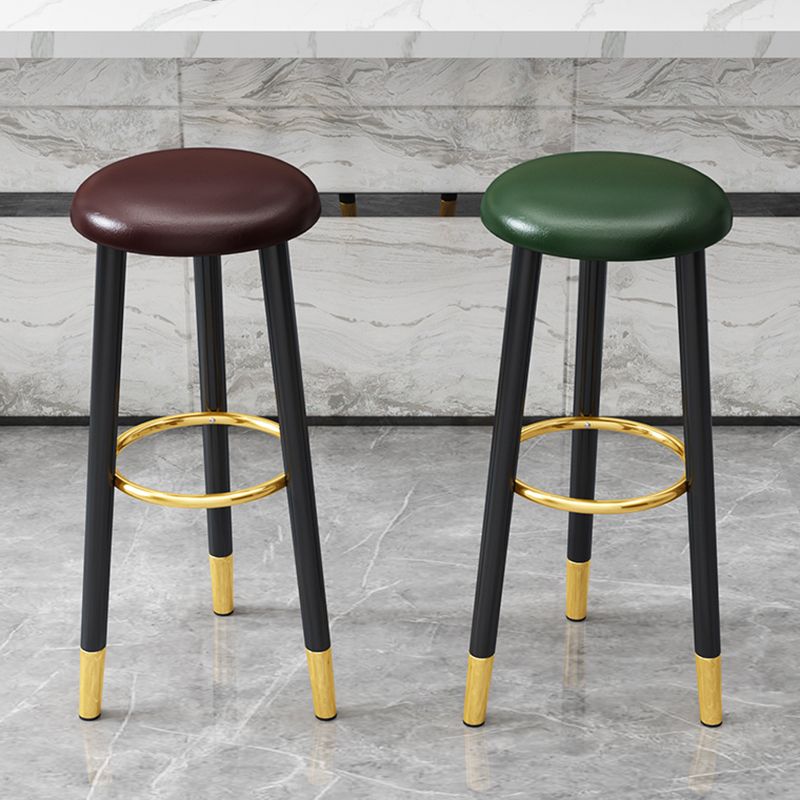 Scandinavian Home Backless Stool Matte Finish Upholstered Bar Stools