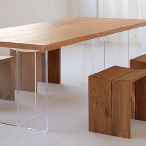 Modern Dining Room Set 1/5 Pcs Rectangle Table and Solid Wood Base Dining Set with Chairs