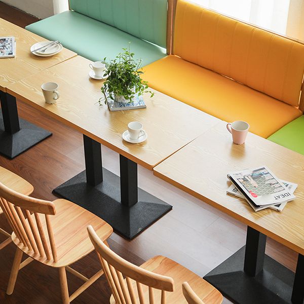 Moderner Holz- und Holzküche Tisch brauner Tisch mit schwarzem Rahmen für Esszimmer