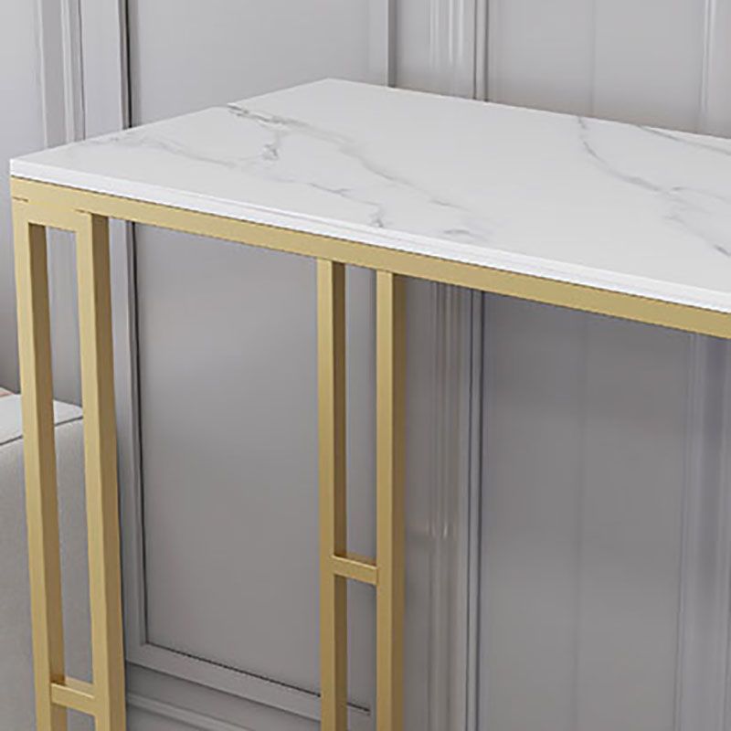 Nordic Glam Style Bar Table 42-inch Height Metal Base Bistro Table for Dining Room