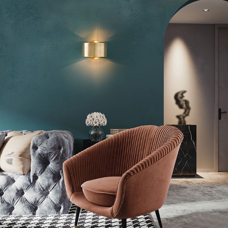 Gold Wall Lamp 1-Light Wall Mount Lamp with Metal Shade for Bedroom