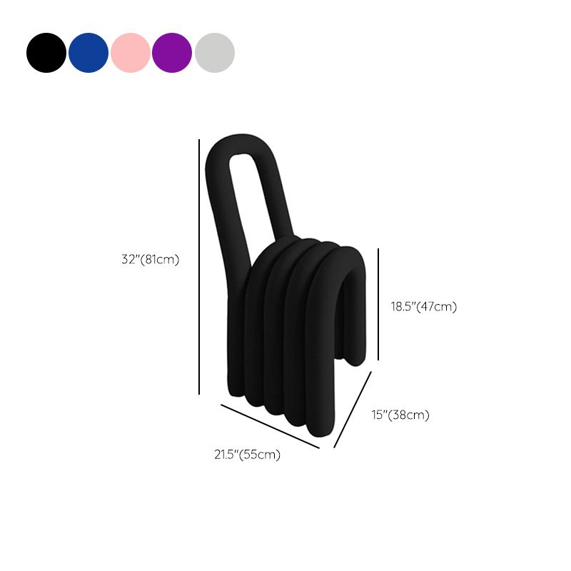 Modern Style Dining Chair Velvet Open Back Side Chair for Dining Room
