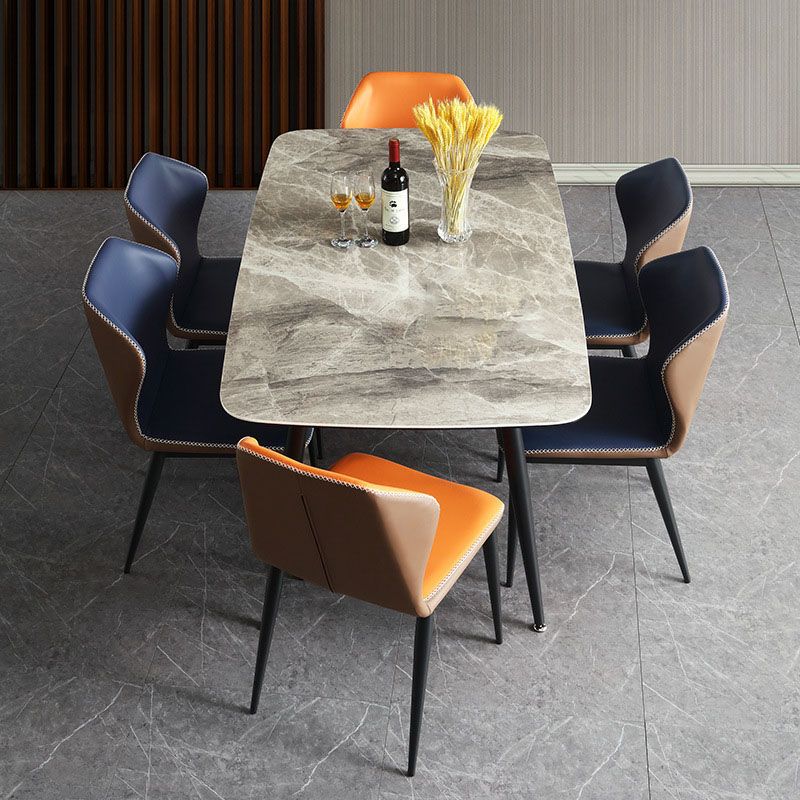 Sillas de comedor industriales de piel sintética, silla Wingback Parsons para cocina
