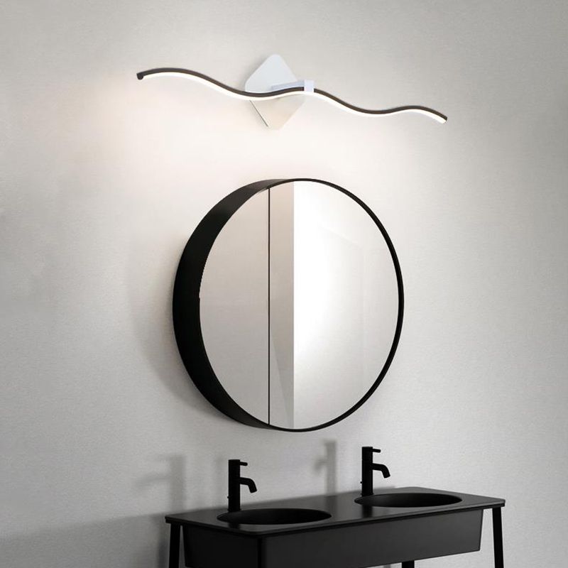 Luz de tocador de metal de estilo nórdico de 1 luz Luz de espejo de led recto para el baño