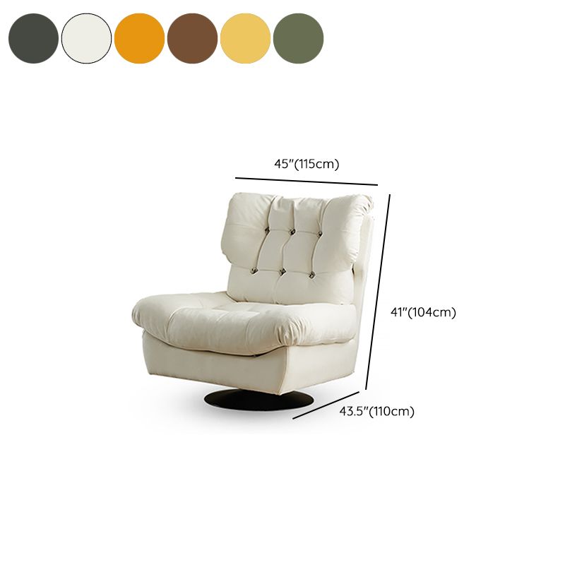 Faux Leather Recliner Solid Color Standard Recliner Chair with Tufted Back