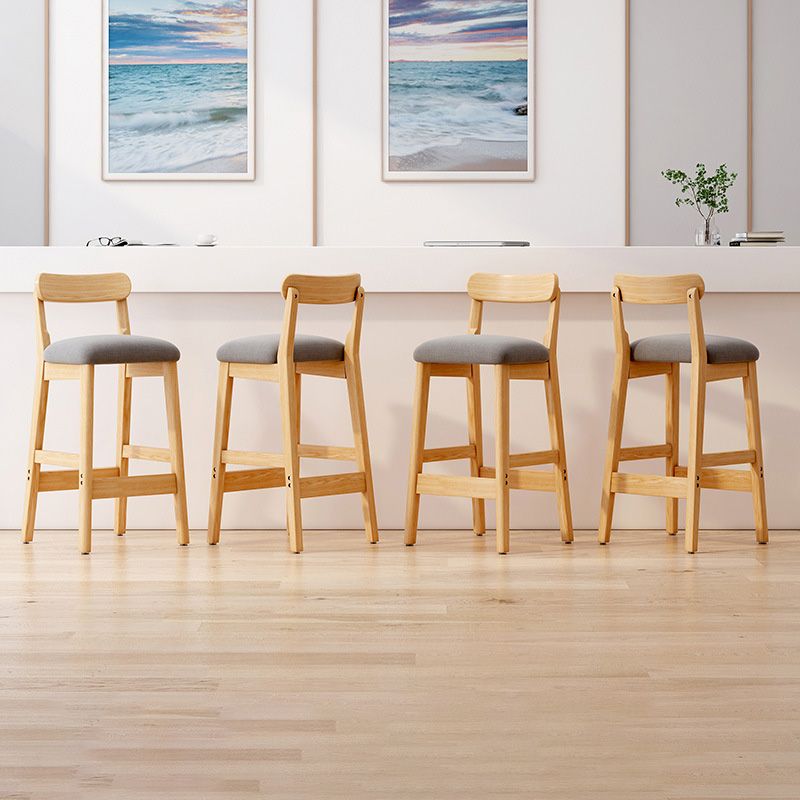 Industrial Wooden Counter Height Stool Armless Bar Stool with Cushion