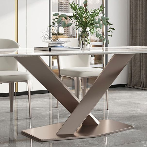 Nordic Sintered Stone Top Dining Set Rectangle 1/4/5/7 Pieces Dining Table with Chairs