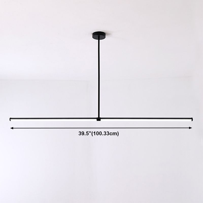 Modern Style Linear Pendant Light Metal 1-Light Hanging Pendant Light