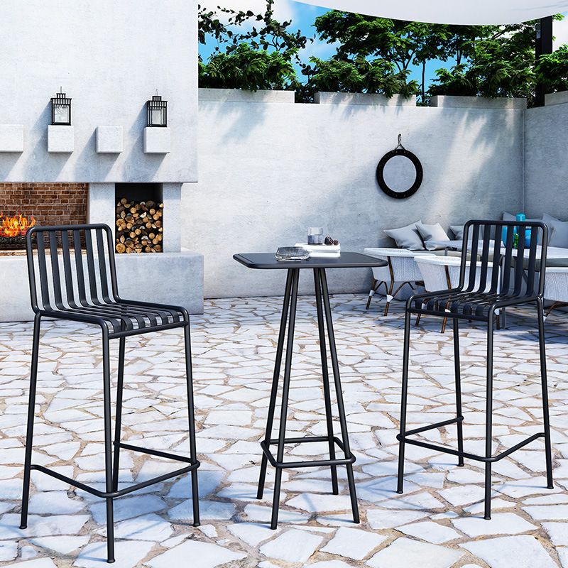 Black Modern Bar Table Set 1/2/3/4 Pcs Metal Bar Set for Small Places