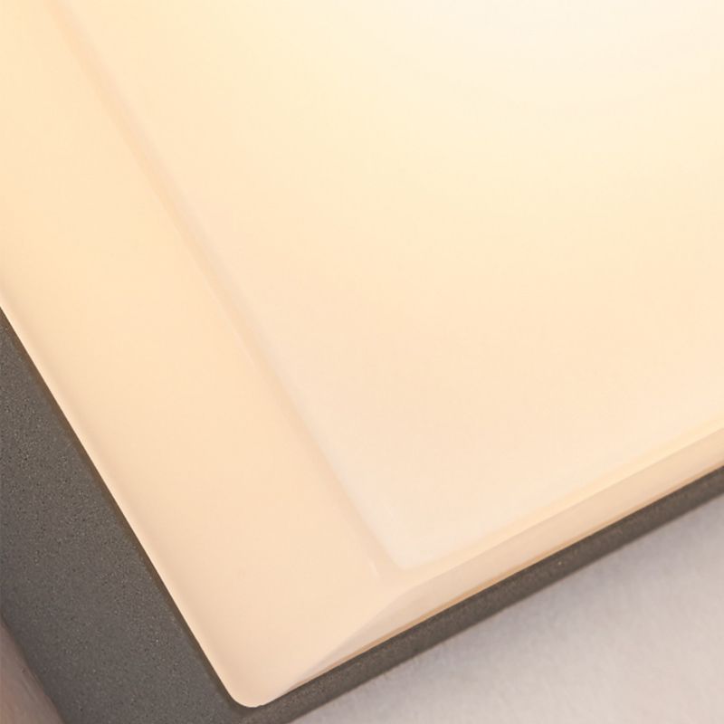 Black Modern Metal Wall Sconce Rectangle Shape Wall Light with Acrylic Shade for Courtyard