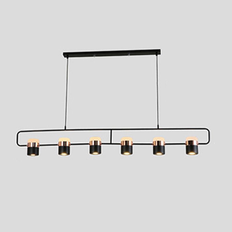 Cylinder Island Light Fixtures Modern Multi-Light Island Chandelier Lights with White Acrylic Shade