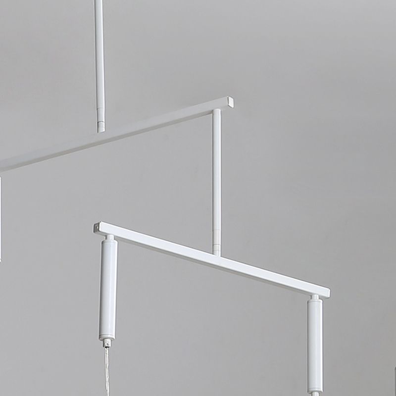 Lámpara de lente de vidrio transparente Simplicidad de 3 luces White Hanging Lighting para escalera