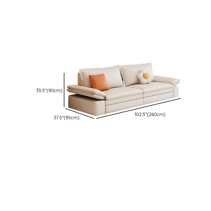 Contemporary Sleeper Sofa Faux Leather Sleeper Sofa in White