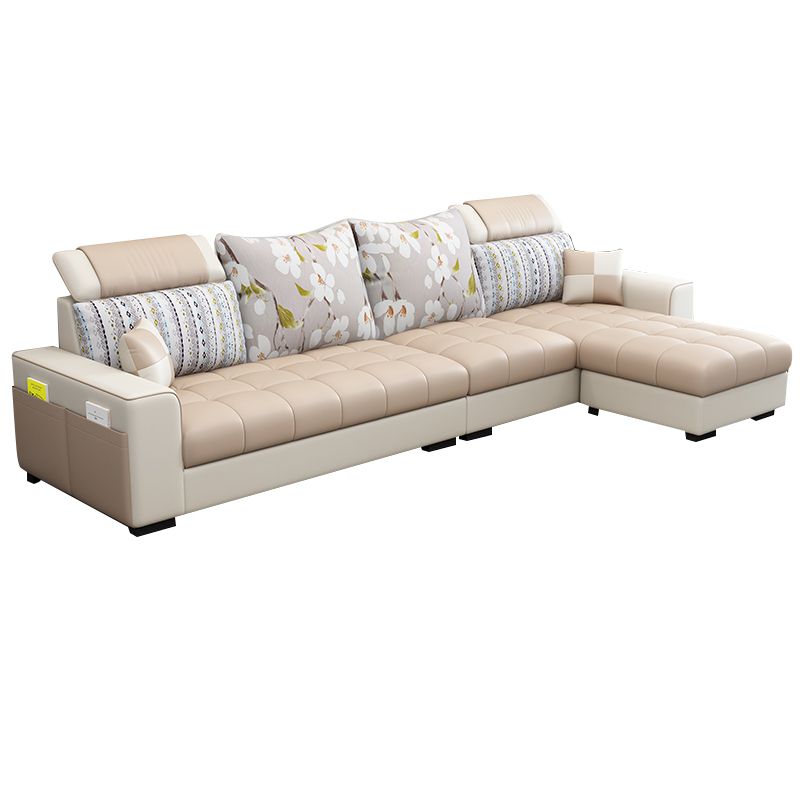 106.3"D x 57"W x 35.43"H Square Arm Sectionals, Modern High Back Sofa with Storage