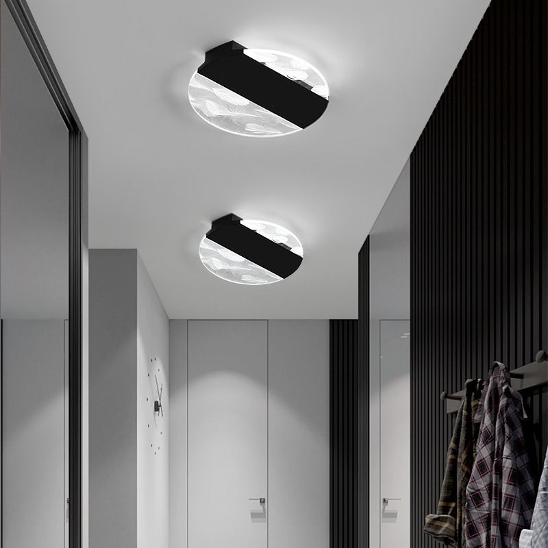 Lámpara de techo de plumas de hierro forjado con montaje empotrado LED geométrico creativo moderno con pantalla acrílica