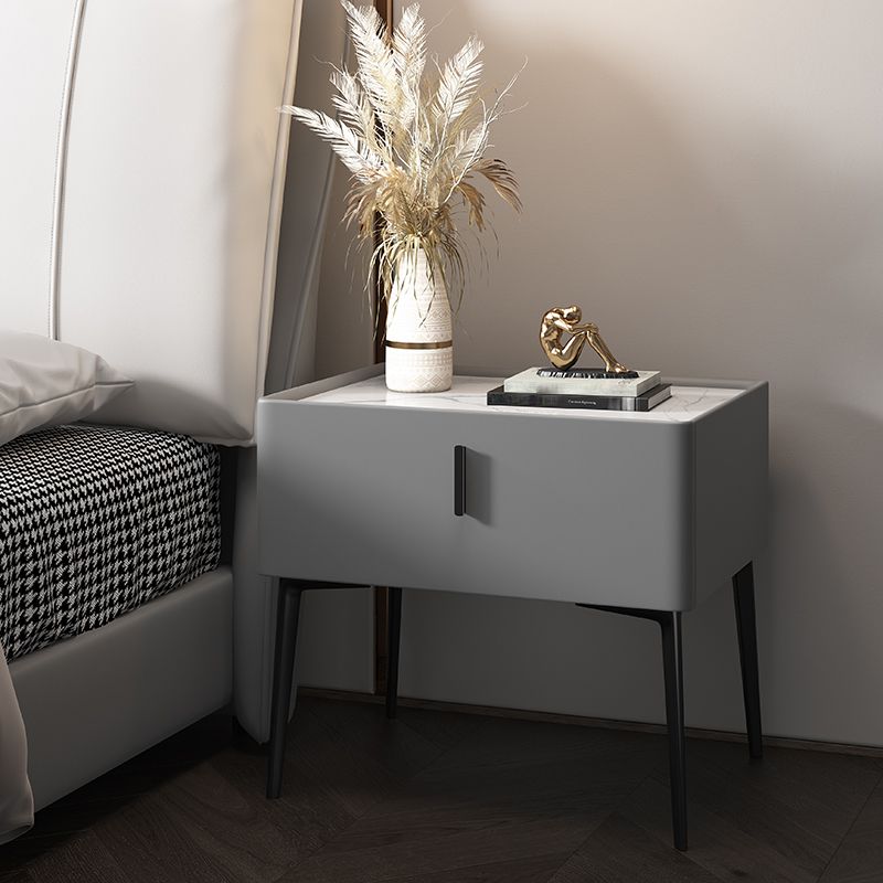 20" Tall Solid Wood Nightstand Accent Table Nightstand with Drawer