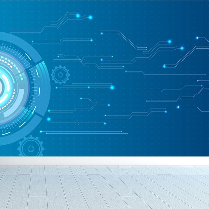 Abstract Pattern Mural Decal Modern Non-Woven Materials Wall Decor in Dark Color