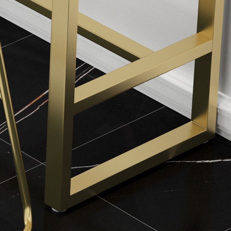 Glam Style Rectangle Bar Table Fixed Bar Dining Table with Footrest