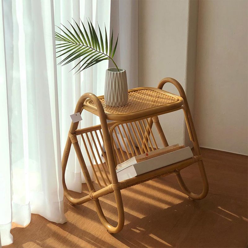 Wooden Sofa Side Accent Table Asian Style Living Room Side End Snack Table