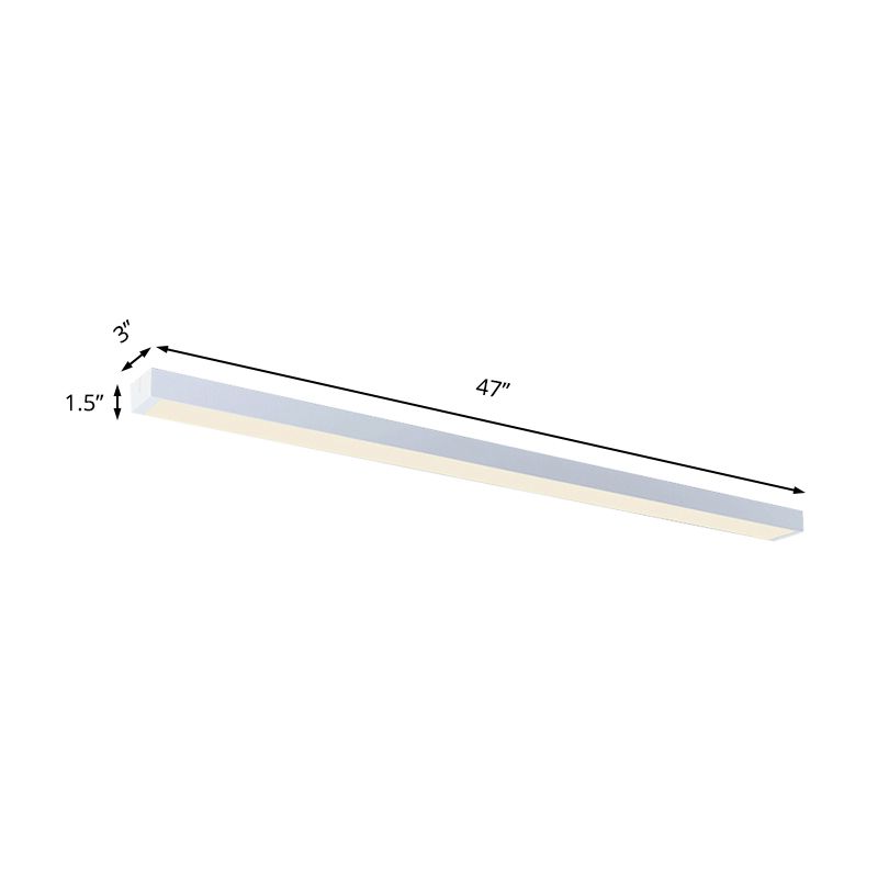 Plafonnier encastré linéaire en métal, éclairage de salon, 23.5 "/35.5"/47 "de large, plafonnier Led blanc contemporain