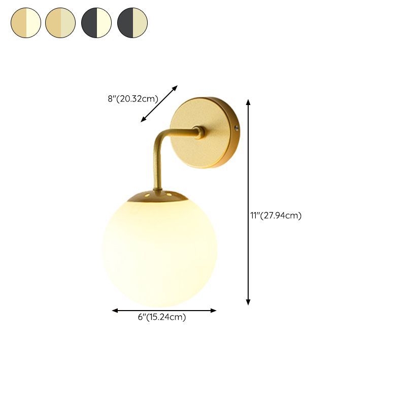 Industrial Style Ball Shape Wall Sconce Glass 1 Light Sconces for Dining Room