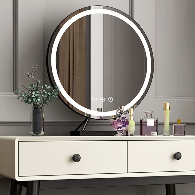 White Wooden Top Make-up Vanity with Drawer for Bedroom 29.53"