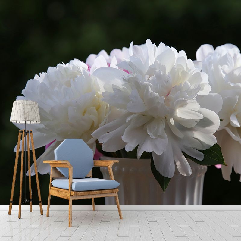Elegant Peony Flower Mural Environment Friendly Wallpaper for Girl's Bedroom