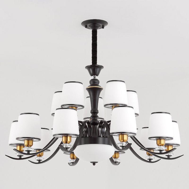 Milk White Frosted Glass Chandelier Light Crystal Decoration Modern Hanging Light Living Room Lighting Fixtures