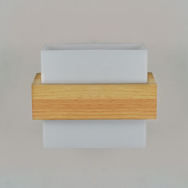Wood Frame Wall Lighting Contemporary Single Head Wood Sconce Light Fixture for Living Room