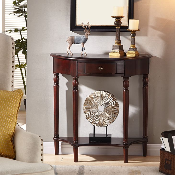 Mid-Century Modern Console Accent Table Antique Finish Console Sofa Table with Drawer