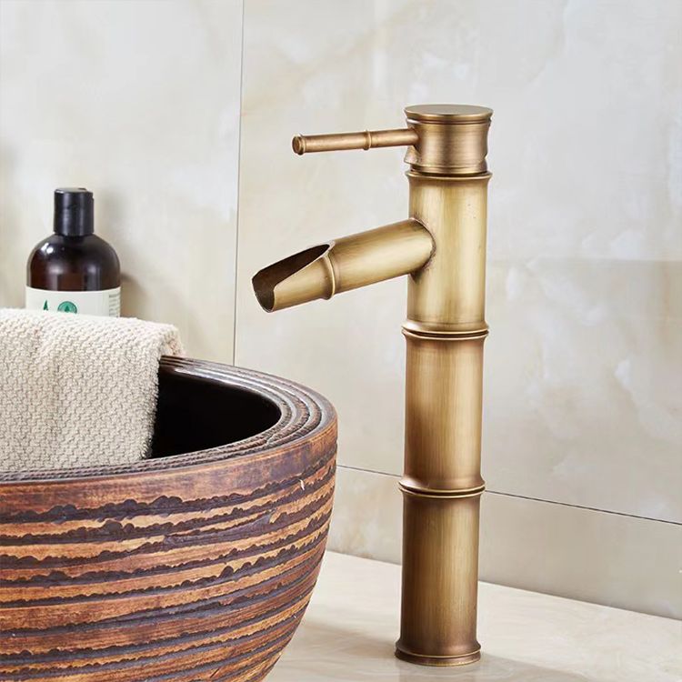 Farmhouse 1 Hole Vanity Sink Faucet Brass Circular Basin Faucet