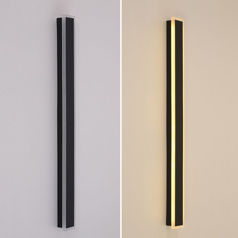 Application murale noire de style nordique Lumière murale à LED droite avec de l'aluminium pour l'extérieur