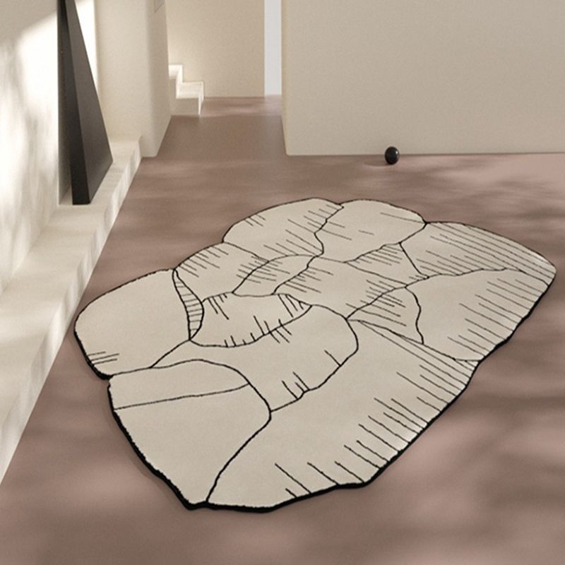 Tapis de pyclasse en polyester moderne Abricot Tapis de support sans glissement pour décoration intérieure