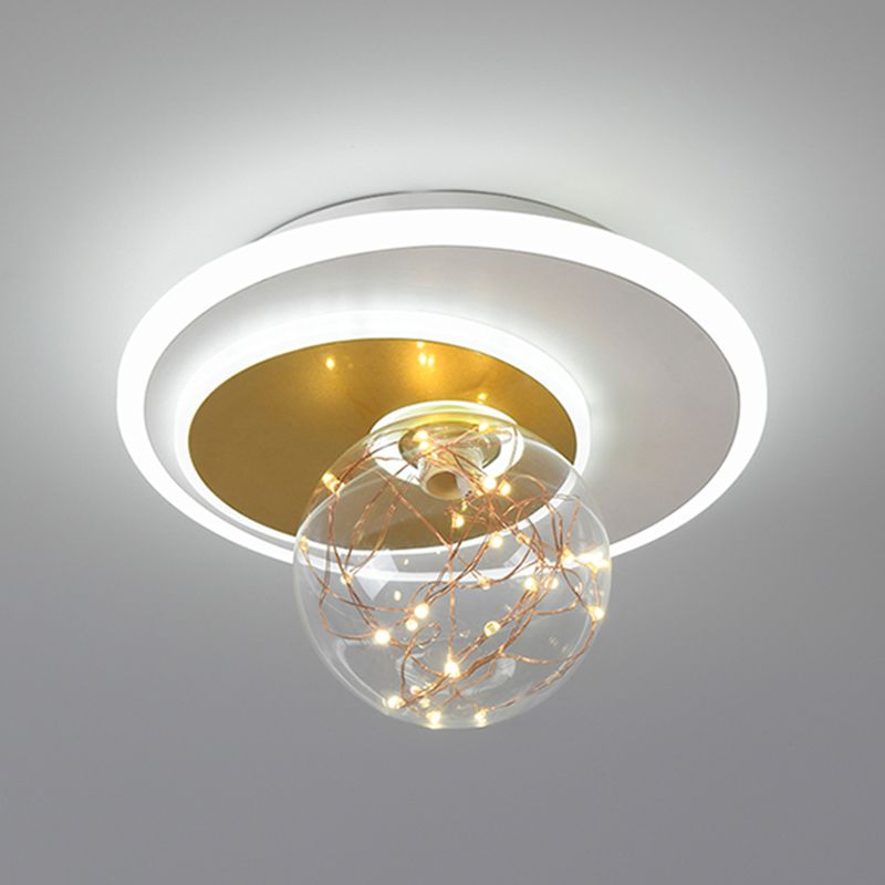 Modern Luxury Style Spherical Flush Mount Ceiling Light Fixtures Glass Ceiling Mount Chandelier