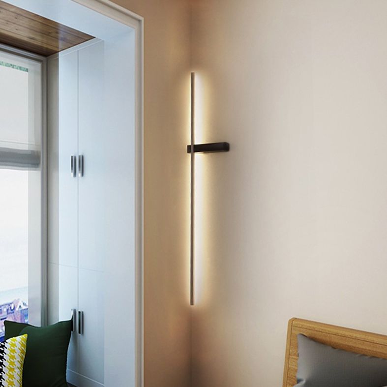 Iluminación de pared lineal moderna 1 luz de pared de luz con sombra acrílica