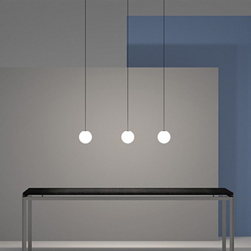 Mini Balle en forme de suspension de lampe de lampe à lampe 1-Bulb Lumière avec une teinte en verre pour le chevet