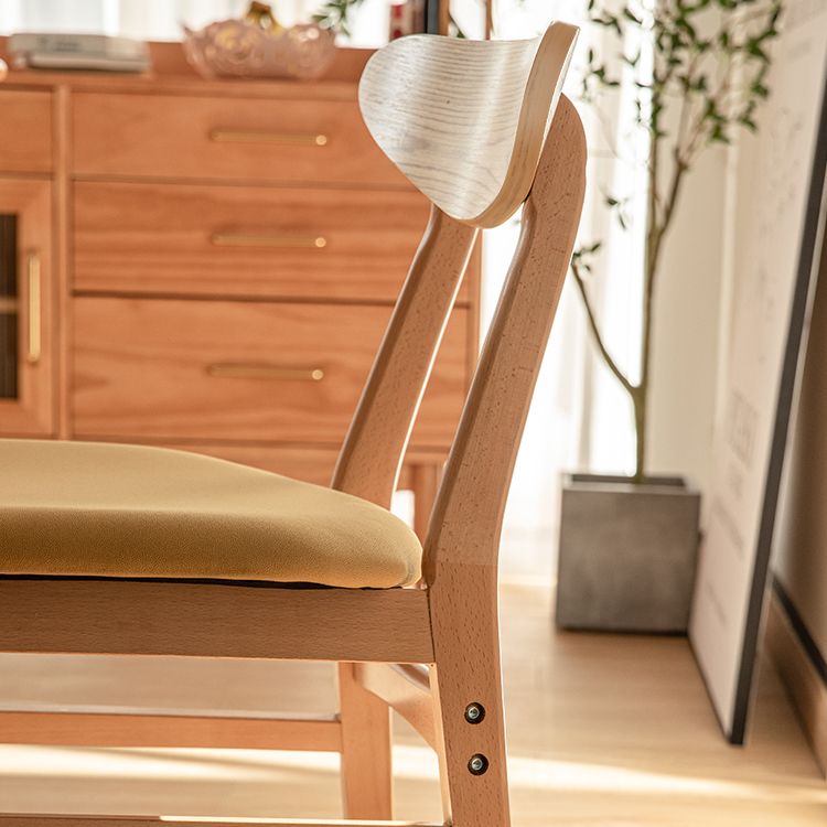 Contemporary Wooden Indoor Open Back Dining Side Chair of 16'' Wide Dining Chair