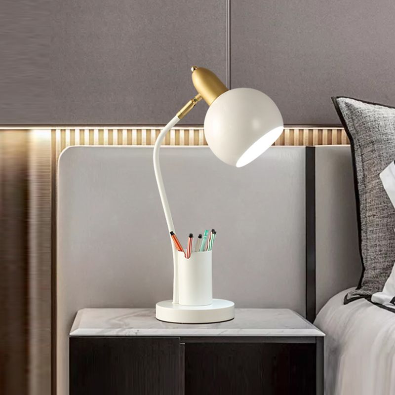 Contemporary Style Dome Table Lamp Metal 1-Light Nightstand Lamp