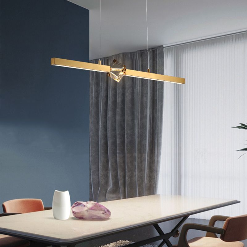 Simple Modern Light Luxury Style LED Hanging Island Pendant Light for Dining Room Office