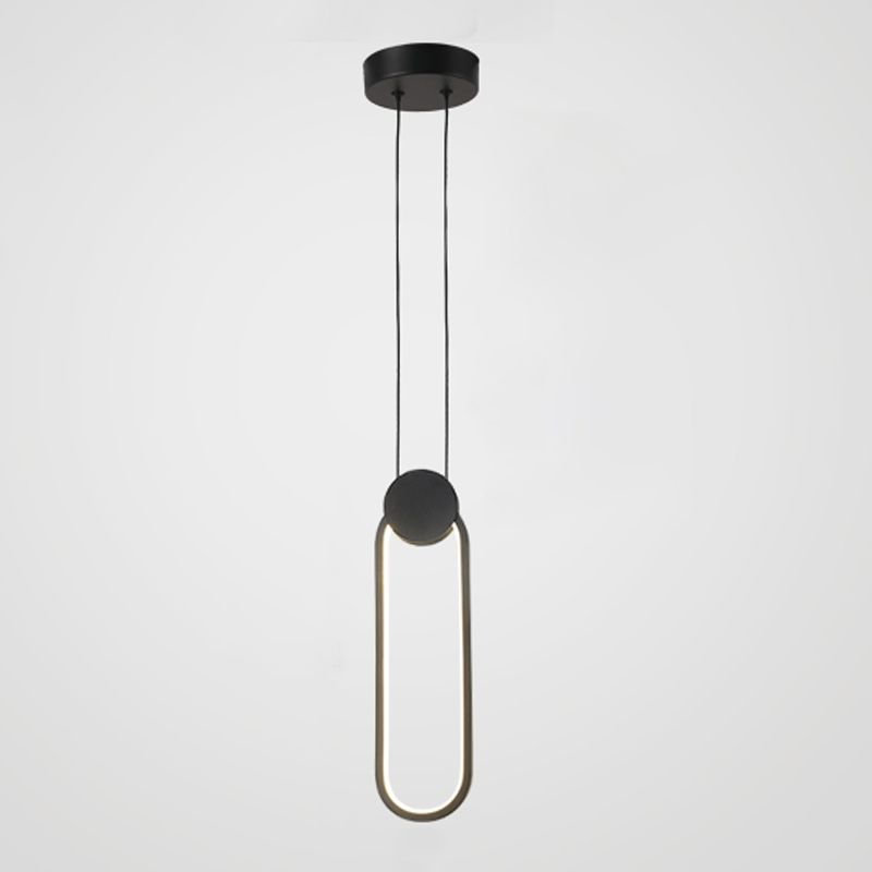 Silicone Black Led hangende lamp in moderne artistieke stijl aluminium lineaire hanglamp voor slaapkamer