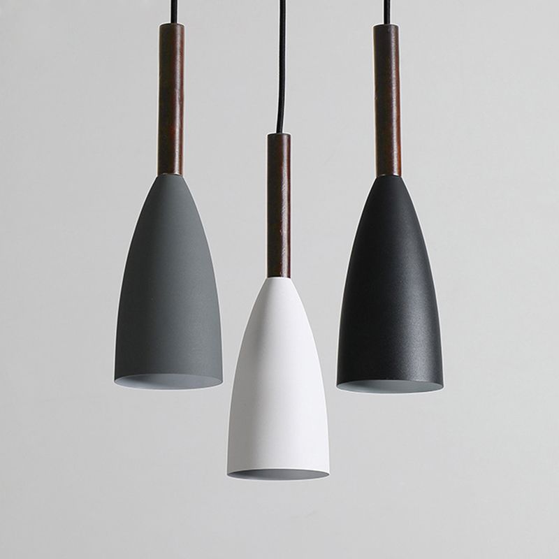 Lámpara colgante colgante moderna de Macaron Bell Luces colgantes de metal para restaurante para restaurante