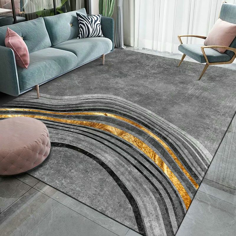 Creative Carpet Polyester Abstract Art Rug Non-Slip Backing Indoor Rug for Home Decoration