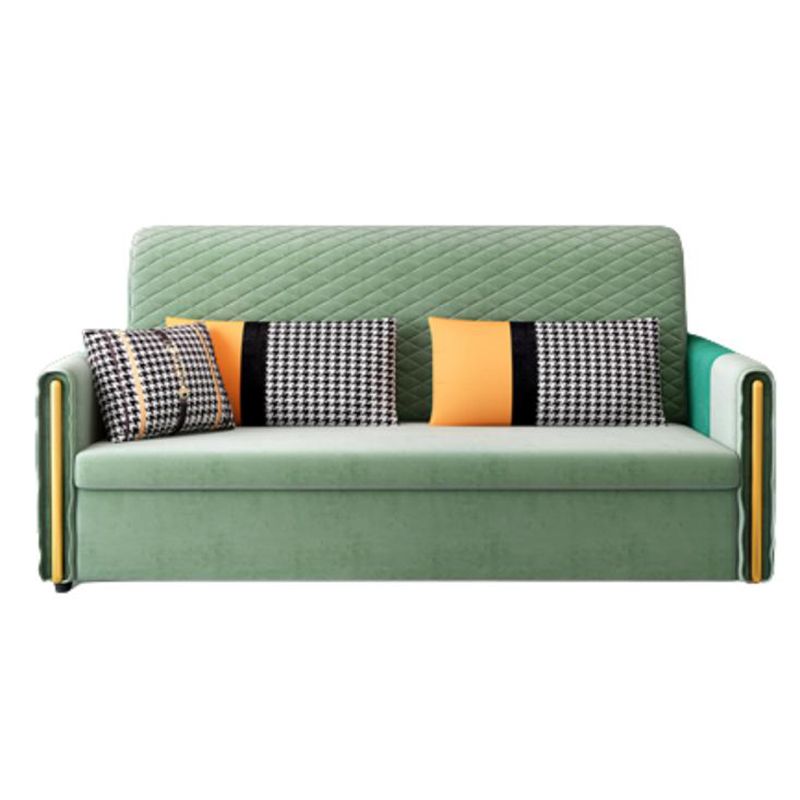 36.22"H Square Arm Sleeper Glam Styled Sleeper Sofa Bed in Green