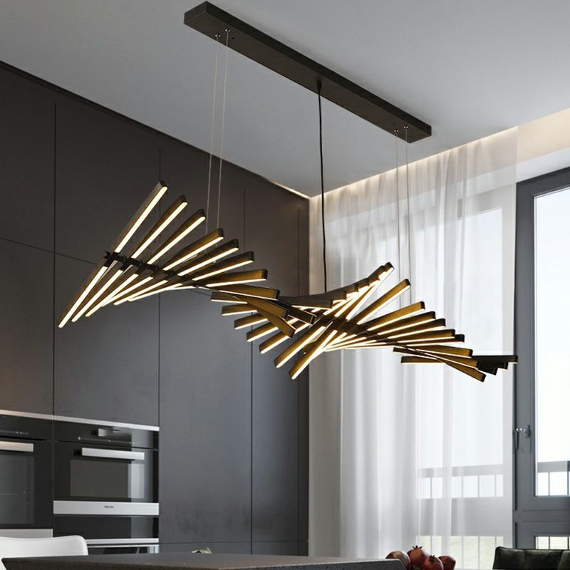 Nordic LED Island Lighting Fixture Creative Metal Pendant Light for Dining Room